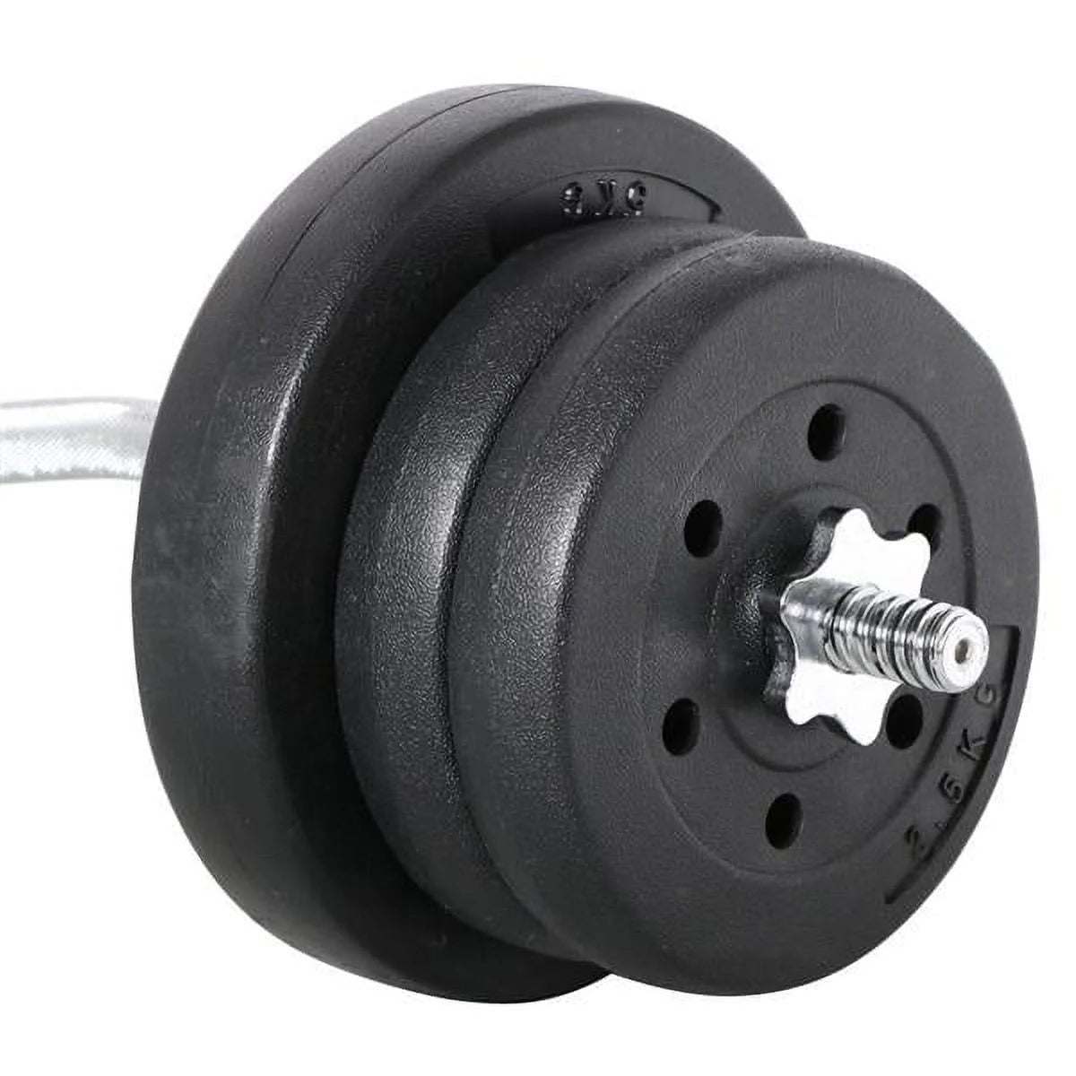 55Lb Barbell Dumbbell Weightlifting Set Black