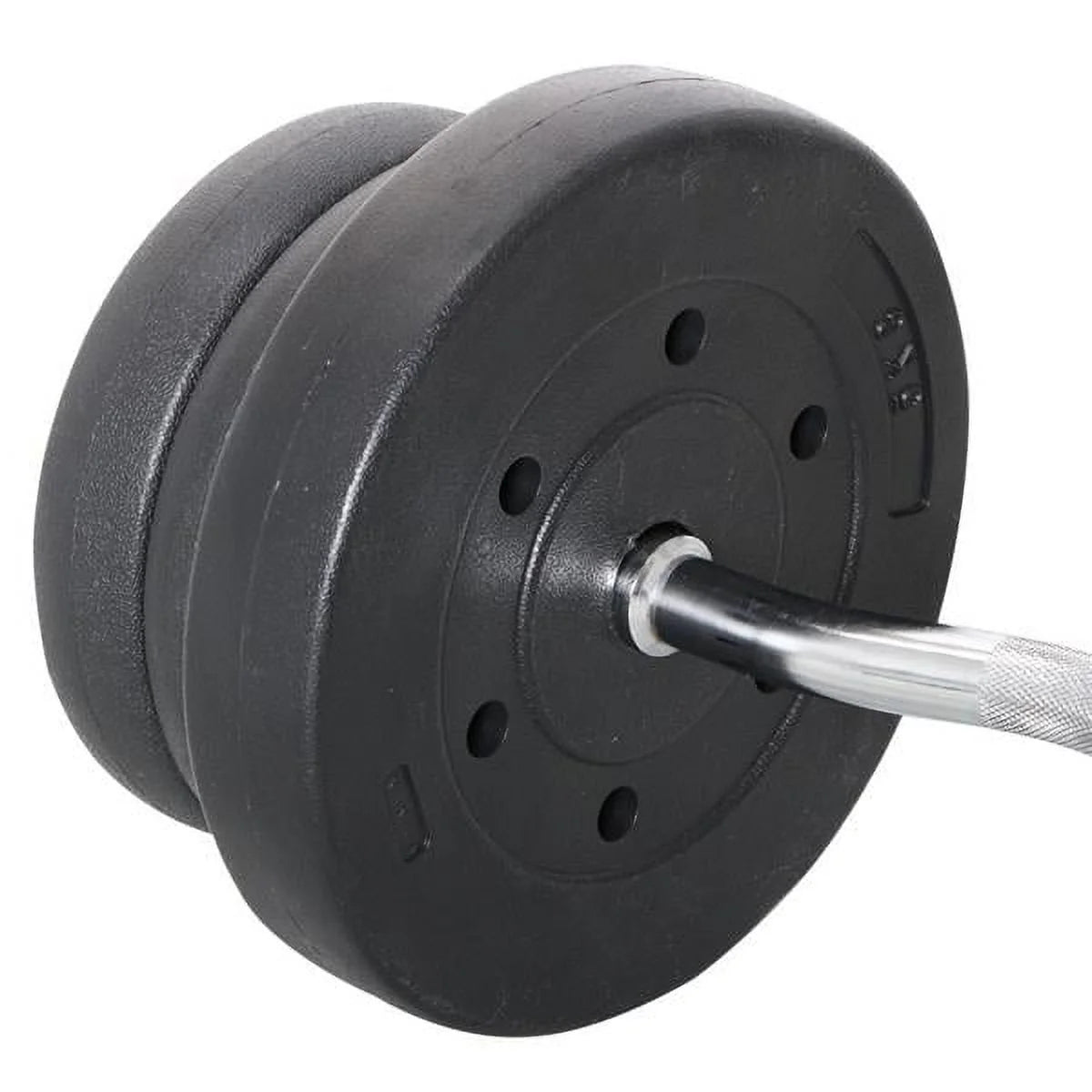 55Lb Barbell Dumbbell Weightlifting Set Black