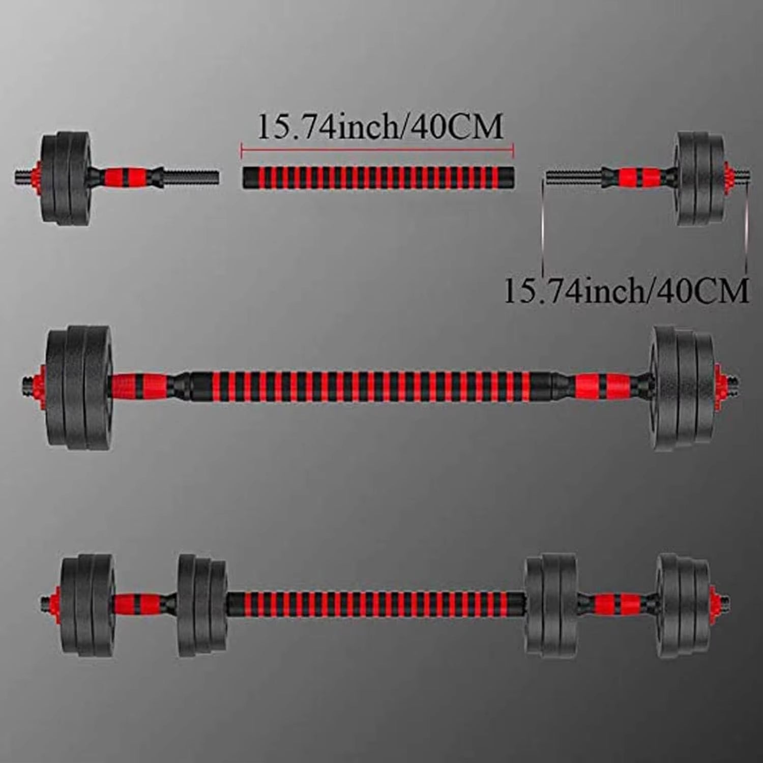 High Quality Adjustable Dumbbell Weight Set with Durable Dumbbell Bars - Perfect for Barbell Lifting in Gym or Home Workouts - I