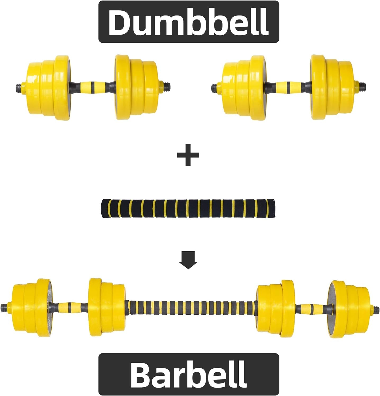 Weights, Dumbbell Set, Kettlebells, Adjustable Dumbbells, Barbell Weight Set, 20-40-50-70LB 3-In-1 Set, Non-Slip, All-Purpose