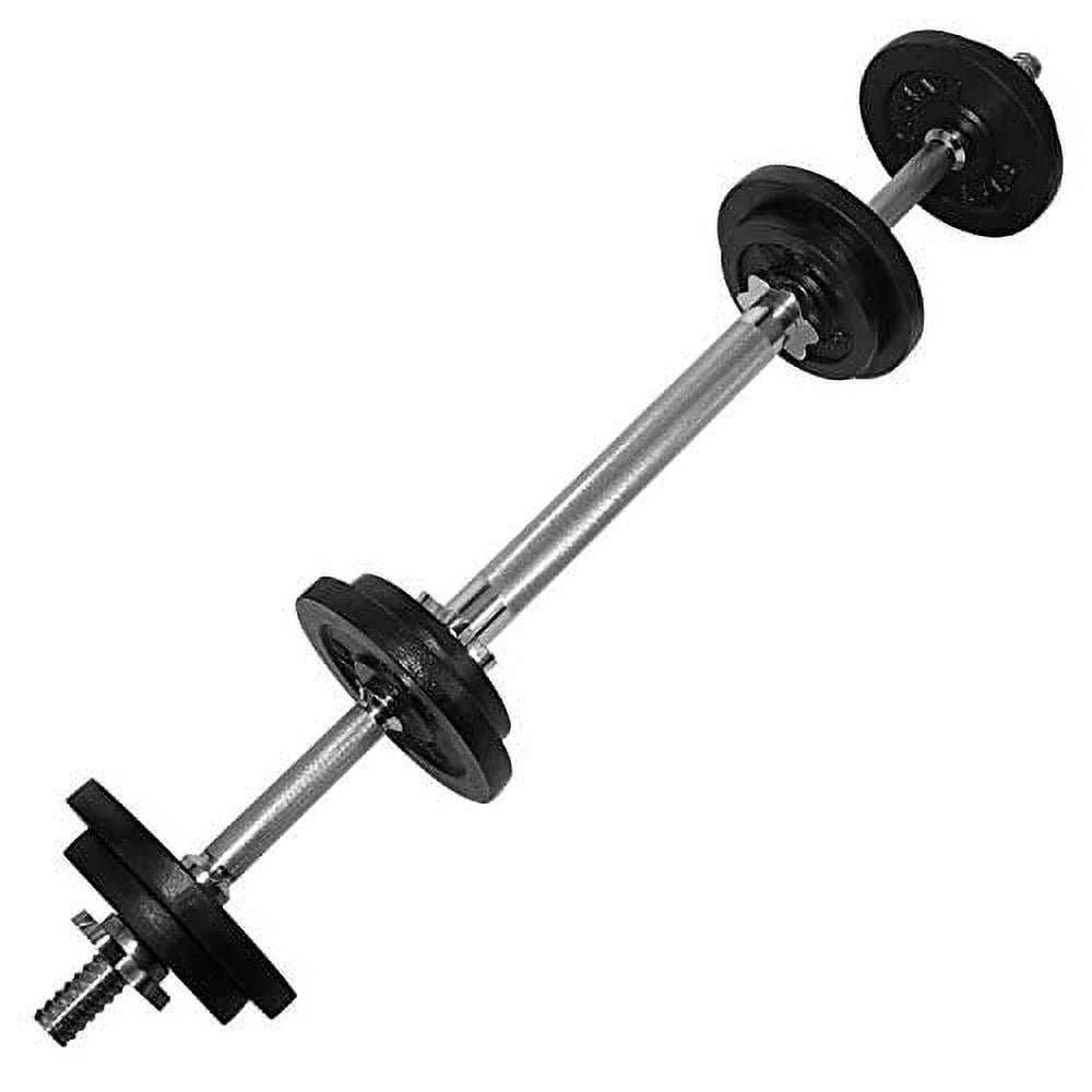 Adjustable Dumbbell Set with Weight Plates, Star Lock Collars/Connector, 50LBS Barbell or 25LBS Dumbbell Pair