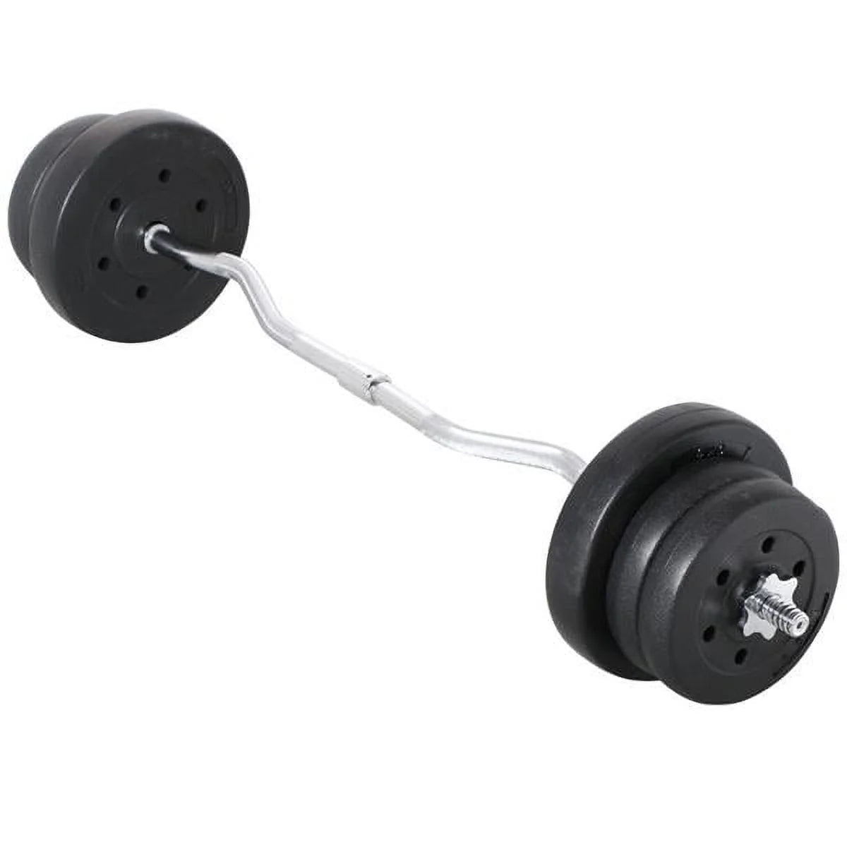 55Lb Barbell Dumbbell Weightlifting Set Black