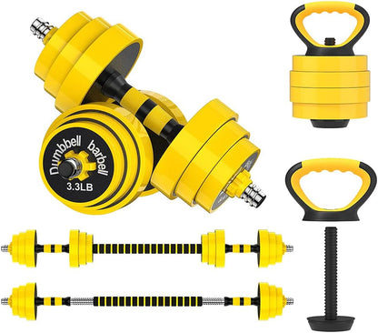 55Lbs Adjustable Dumbbell Barbell Kettlebell for Home, Gym, Office